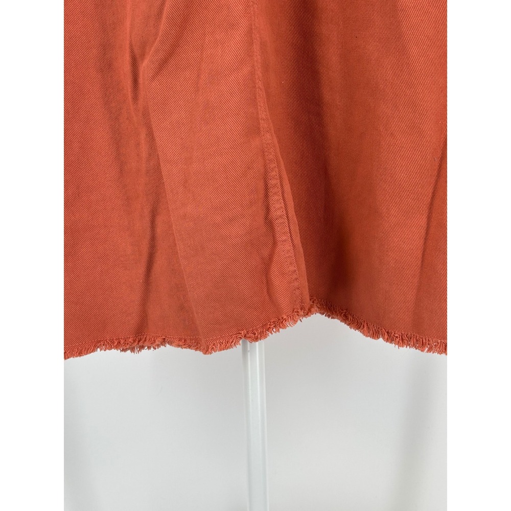 Versona Burnt Orange Raw Hem Button Down Shirt Jacket XL Terracotta Cotton - Picture 5 of 10